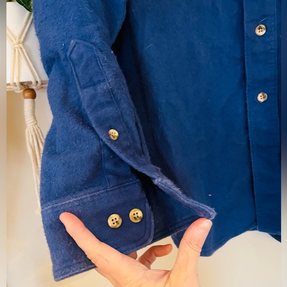 Vintage 1970s/1980s Blue &Tan Chamois Flannel Shirt by Eddie Bauer Size XL - Picture 3 of 4
